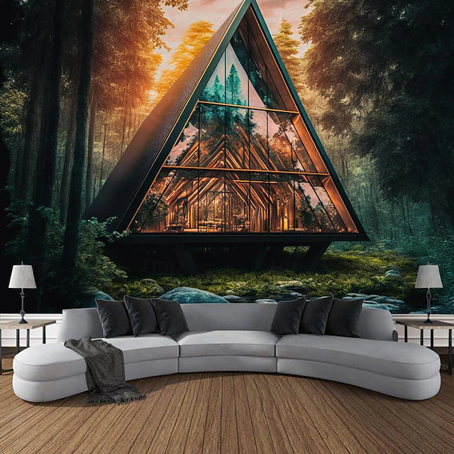 Architecture inside Forest Hanging Tapestry Wall Art Large Tapestry Mural Decor Photograph Backdrop Blanket Curtain Home Bedroom Living Room Decoration 10