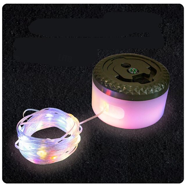  Luci a stringa LED da campeggio 10m luci da esterno per Natale/Halloween lampada da campeggio USB riciclabile atmosfera per decorazione giardino tenda stanza
