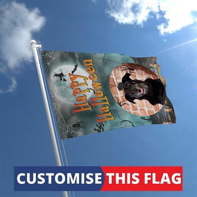  Halloween-Dekorationen, individuelle Flagge, entwerfen Sie Ihre eigenen personalisierten Flaggen, Raumwanddekoration, Gartenflagge&Banner Geschenk für draußen drinnen personalisiertes Geschenk