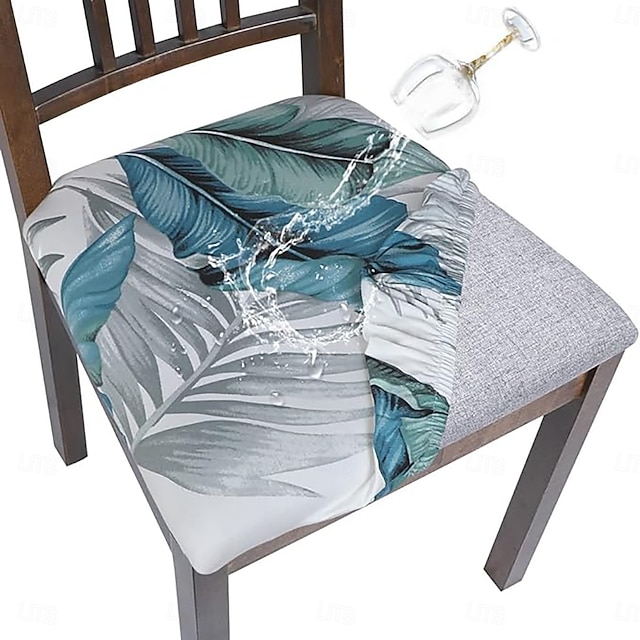  Funda para silla de comedor con estampado geométrico - Diseño geométrico moderno y elegante - Tela suave y elástica - Protege y realza sus sillas - Perfecta para el hogar y el comedor