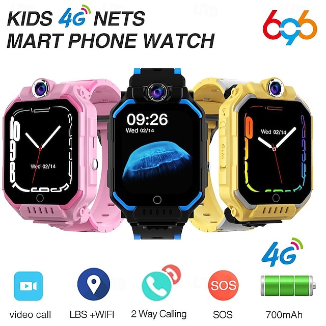  696 C86 Εξυπνο ρολόι 1.83 inch Smart Phone Watch 4G LTE Bluetooth Υπενθύμιση Κλήσης Ημερολόγιο Συμβατό με Android iOS παιδιά Κλήσεις Hands-Free Φωτογραφική μηχανή Υπενθύμιση Μηνύματος IP 67 Ρολόι 42mm