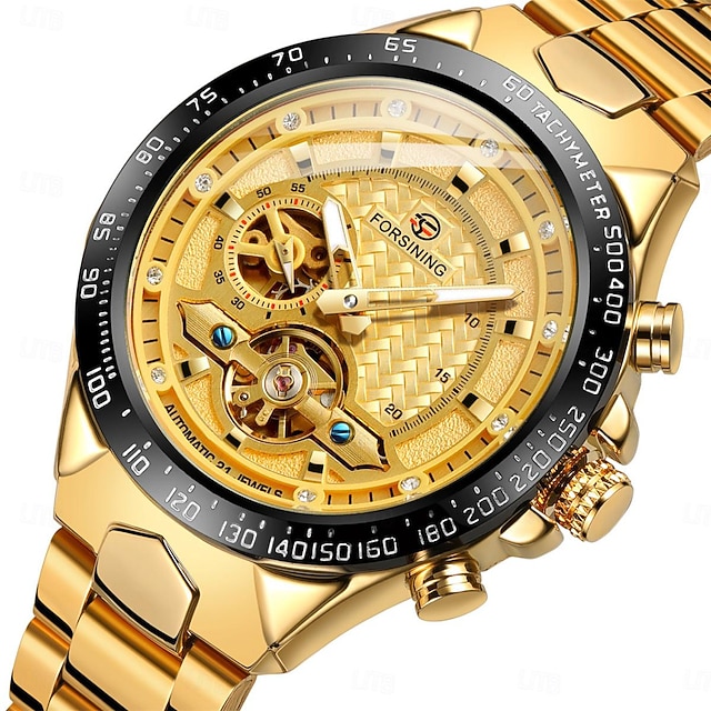  FORSINING Men Mechanical Watch Outdoor Sports Fashion Wristwatch Automatic Self-winding Luminous Waterproof Decoration Steel Watch