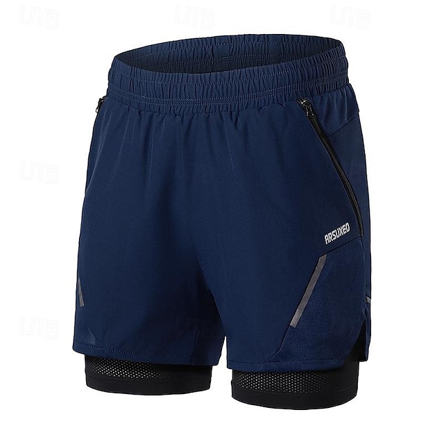  Per uomo Pantaloncini da corsa Pantaloncini da palestra Pantaloncini da tuta Tasche Cinturino elastico Pantaloncini / Cosciali Esterno Sportivo Al coperto Asciugatura rapida Leggero Morbido Maratona