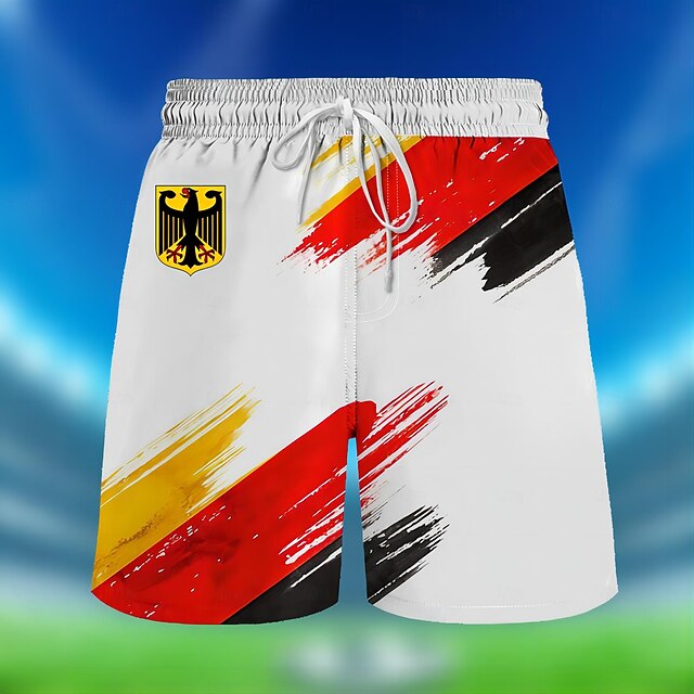 Men's European pattern National Flag Swim Trunks Swim Shorts Board Shorts Mid Waist Fashion Streetwear Designer Casual Daily Holiday Pocket Drawstring Elastic Waist Designer Clothing Apparel4