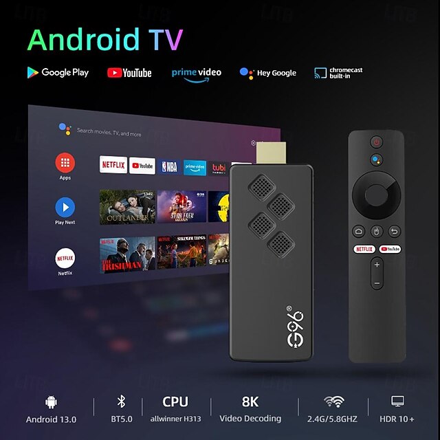 G96 4K Smart TV Stick Android 10 ATV OS Top SetBox Allwinner H313 2GB