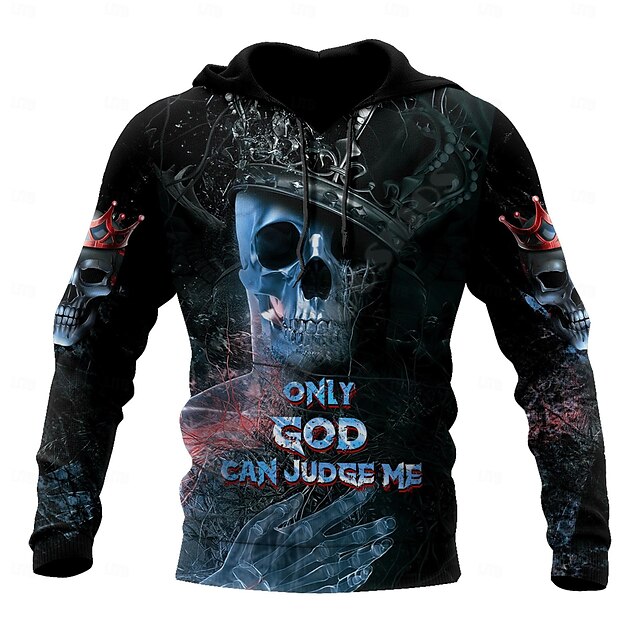  Víspera de Todos los Santos Calavera Muerte Sudadera Dibujos Manga 3D Bolsillo delantero Gráfico Para Hombre Adulto Víspera de Todos los Santos Carnaval Mascarada Impresión 3D Casual Diario