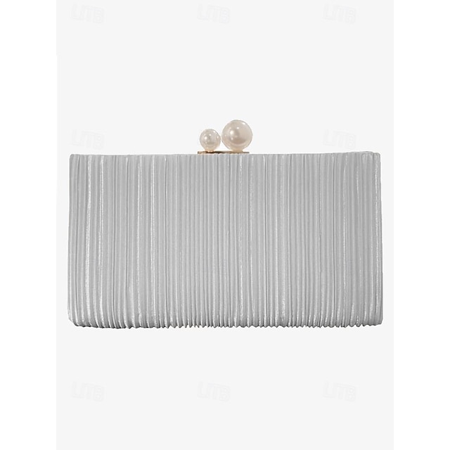  Elegante geplooide clutch voor dames met parelsluiting en afneembare kettingriem – ideaal voor bruiloften, feesten en formele evenementen