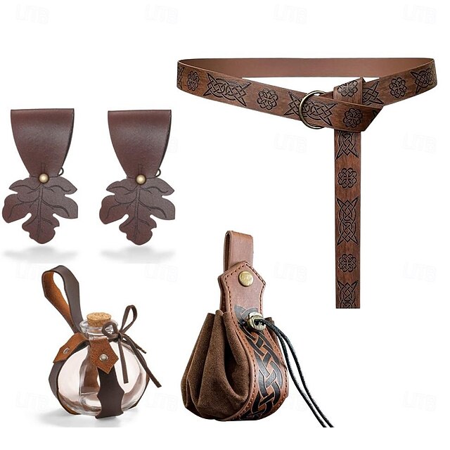 Medieval Waist Belt Accesories Set Viking Fancy Dress Unisex Celtic Viking Fantasy Halloween Carnival Masquerade Performance Party LARP Adults' More Accessories Waist Belt3