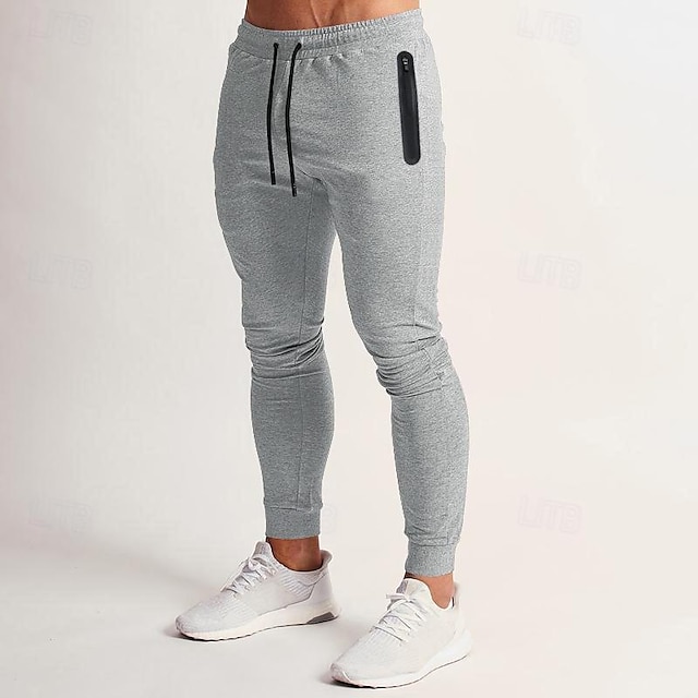  Herr Joggingbyxor Joggare Sportbyxor Ficka Snörning Elastisk midja Slät Komfort Utomhussport Ledig / Sportig Svart Marinblå Microelastisk