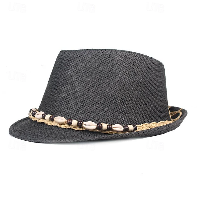 Men's Kentucky Derby Hat Sun Hat Party Hat Bowler Hat Black White Acrylic Fibers Fashion Casual Street Daily Plain Sunscreen Breathable 8