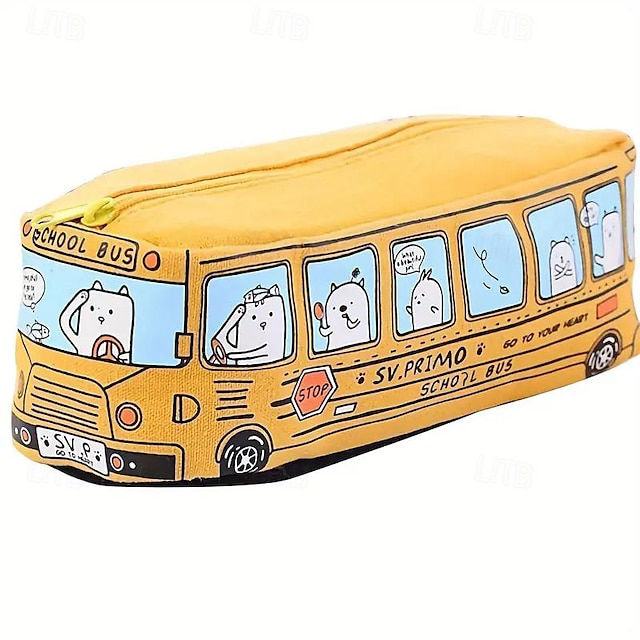  Large Capacity Cartoon Bus Pen Case Pencil Case Car Pen Case Student Bus Pen Case