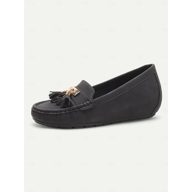  Blauwe suède loafers voor dames met kwastjes – comfortabele instapmocassins voor casual en dagelijks gebruik