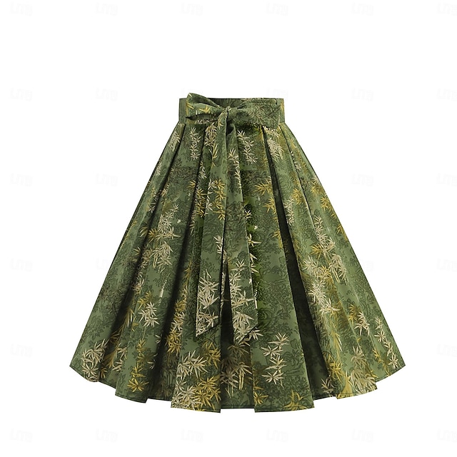  Elegáns Κλασσική Retró Szoknya Egy vonalas szoknya Swing szoknya Virágos Jelmez Női Farsang Valentin nap Álarcos mulatság Vakáció Hétköznapi Lánybúcsú Felnőttek Szoknya