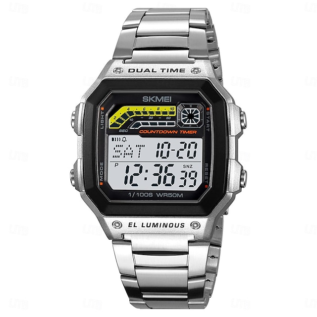  SKMEI Hombre Reloj Digital Moda Reloj Casual Negocios Reloj de Muñeca Luminoso Cronómetro Despertador cuenta regresiva Acero TPU Reloj