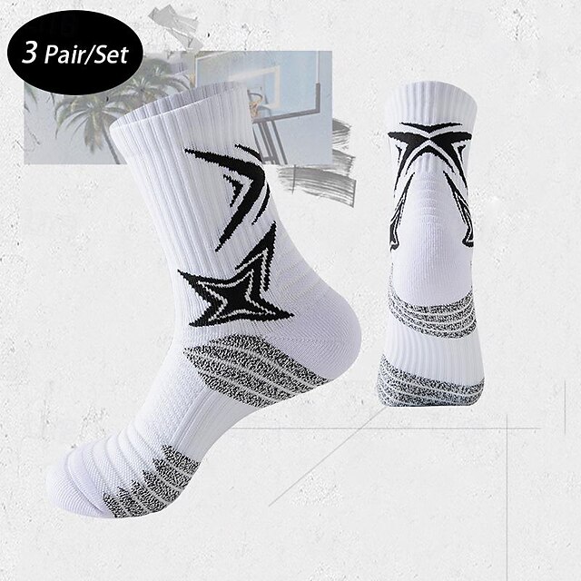 Men's 3 Pairs Multi Packs Socks Running Socks Casual Socks Black White Color Color Block Vacation Sports & Outdoor Daily Basic Medium Spring Fall Fashion Casual 11