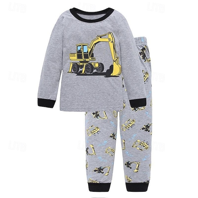  Pojkar 3D Grafisk T-shirtset T-shirt & Legging Långärmad Vår Höst Dagligen Ledigt Komfort Barn 4-12 år Rund hals Semester Skräddarsydd passform