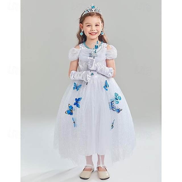  Sprookje Prinses Assepoester Thema feestkostuum Tule jurken Accessoires ingesteld Film cosplay for Voor meisjes Kinderen Carnaval Kinderdag Feest / Uitgaan