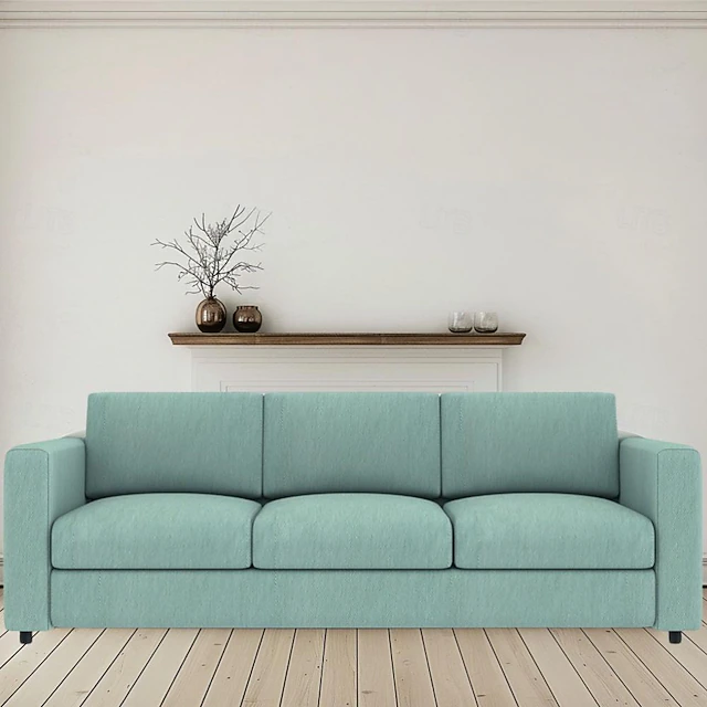 3-Seat Sofa Cover 100% Cotton Solid Color Quilted Slipcovers VIMcover LITB PRIME cover 23