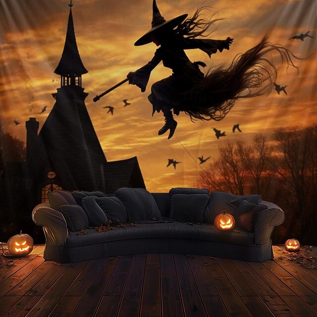 Halloween Decorations Witchs Hanging Tapestry Wall Art Large Tapestry Mural Decor Photograph Backdrop Blanket Curtain Home Bedroom Living Room 16