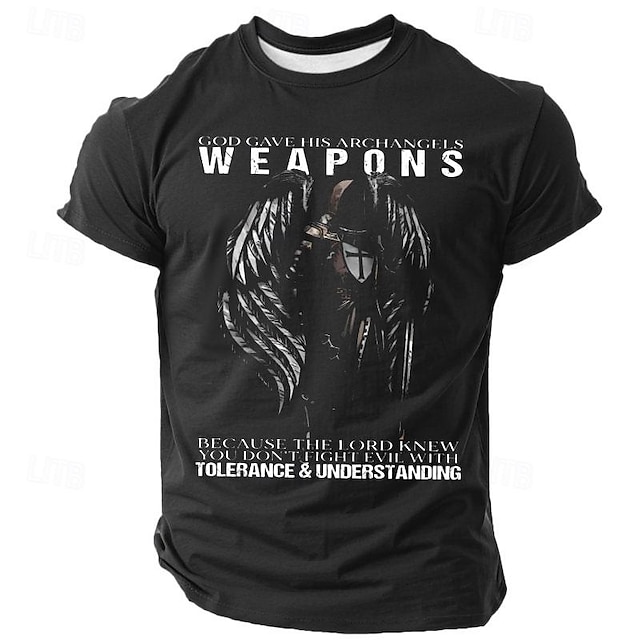  Herren Tempelritter T Shirt Kurzarm T-Shirt 3D-Druck Rundhalsausschnitt Hemd Vintage Cool Party Festtage Schwarz Blau Grün Sommer Frühling Bekleidung S M L XL XXL XXXL