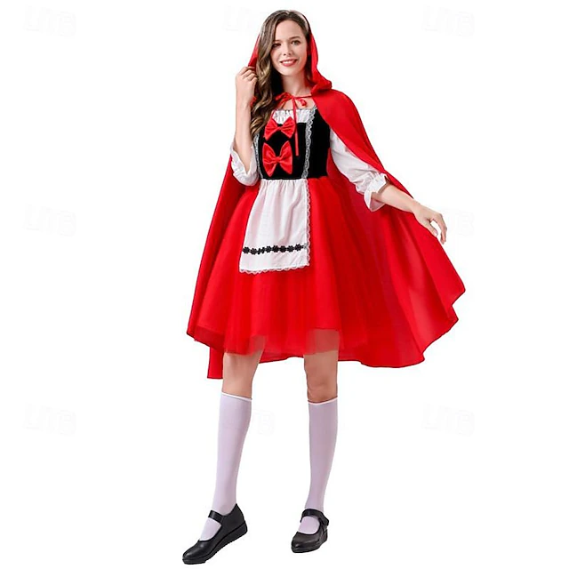 Little Red Riding Hood Halloween Masquerade Carnival Costume Adults' Women's Halloween Easy Halloween Costumes Dress Up 6