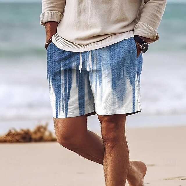 Men's Color Block Gradient Color Swim Shorts Board Shorts Swimming Trunks Mid Waist Hawaiian Casual Holiday Beach Drawstring with Mesh lining Elastic Waist Designer Clothing Apparel4