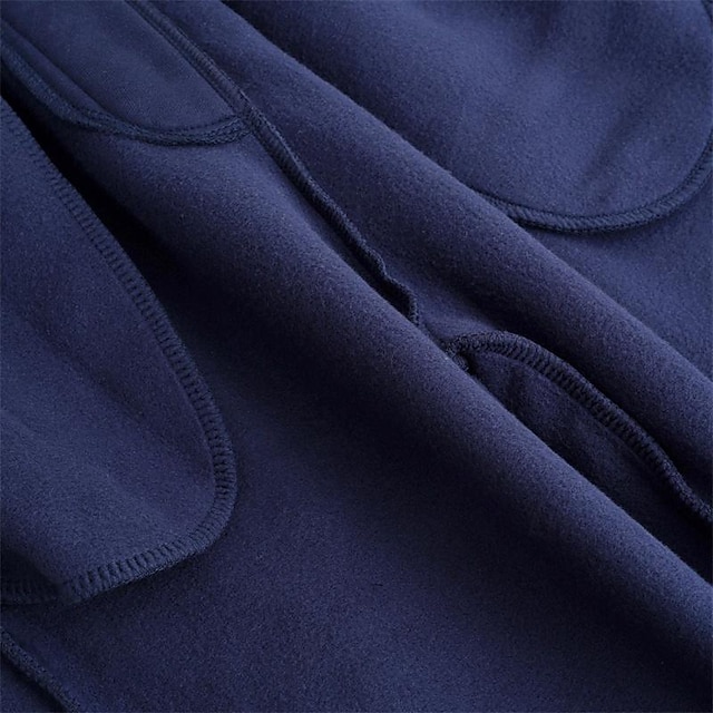 Black Grey Men's Thick Long Solid Colour High Elasticity Standard Fit Warm Pants