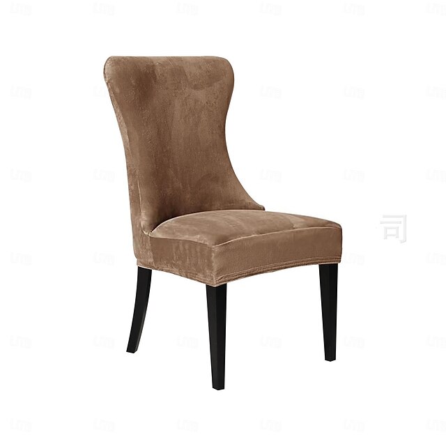 Stretch Svelvet Chair Cover High Back Dining Chair Cover Household Simple One-Piece Chair Set Hotel Chair Set Stool Cover 18