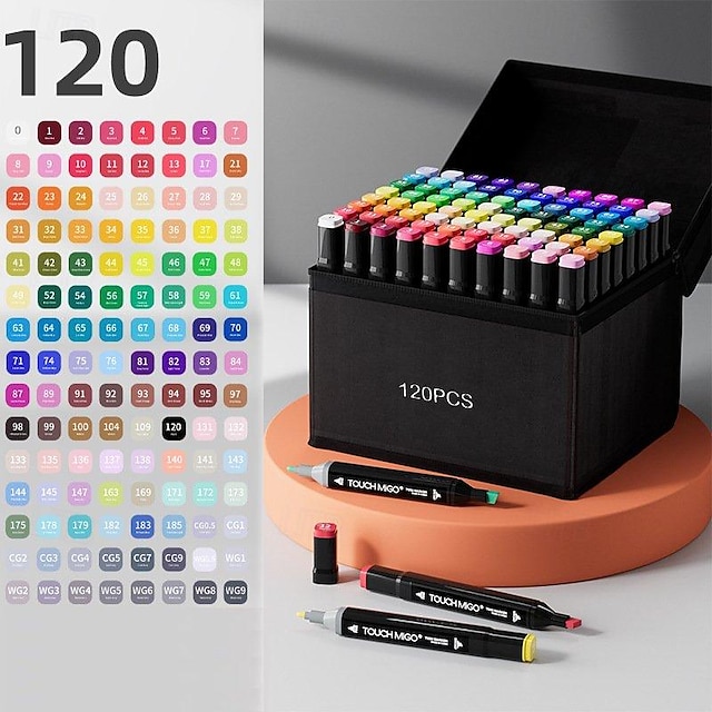  100/120/168 Colors Markers Dual Tips Permanent Art Markers Pen Highlighter Pen Sketch Markers for Painting Sketching Back to School