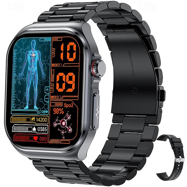  iMosi ET585 Reloj inteligente 2.04 pulgada Smartwatch Reloj elegante Bluetooth ECG + PPG Monitoreo de temperatura Podómetro Compatible con Android iOS Mujer Hombre Llamadas con Manos Libres