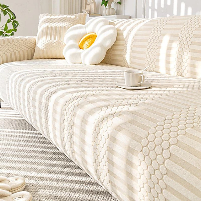 Jacquard Velvet Elastic Sofa Cover All-Inclusive Universal Cover Four Seasons Lazy One-Piece Anti-Cat Scratch Sofa Cushion Stretchable and Durable Easy to Install and Clean Perfect for Year-Round Use 12