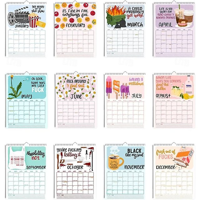 HERE WE FUCKING GO AGAIN 2025 CALENDAR,12Month Snarky & Sassy Planner