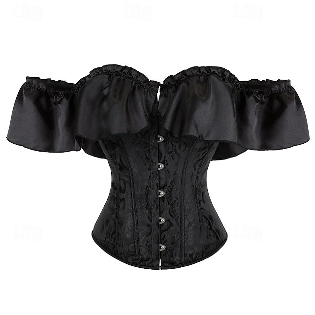 Women's Bustier Corset Top Lace up Overbust Carnival Party Wedding Party Club Corsets Hot Sexy Pure Color Buckle Home Outfits 8