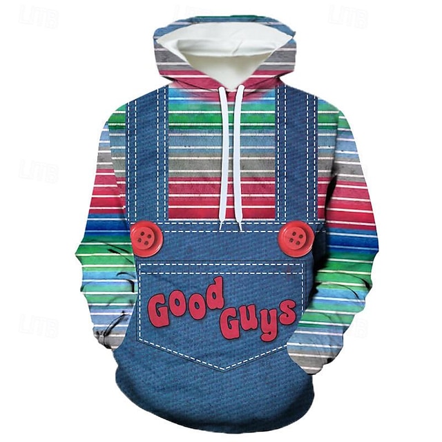  Chucky Hoodie Cartoon Manga Anime 3D Front Pocket Graphic For Couple's Men's Women's Adults' Back To School 3D Print Casual Daily