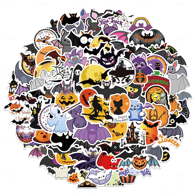 100 PCS Halloween Stickers, Cool Stickers for Water Bottles Laptop ...