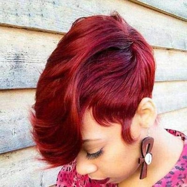  Kurze Pixie Schnitt Haarperücke Kurze Frisuren Synthese Perücken für Frauen Beliebte Modeperücken Hitzeresistent Halloween Cosplay Party Perücken