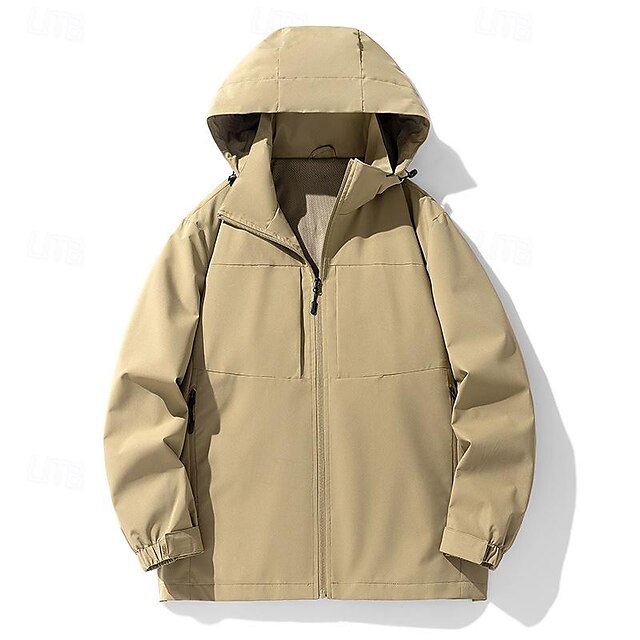  Hombre Chaqueta Softshell Chaqueta para senderismo Al aire libre Resistente al Viento Resistente al Agua Sudadera Chaqueta cortavientos Camping / Senderismo / Espeleología Viaje Negro Verde Ejército