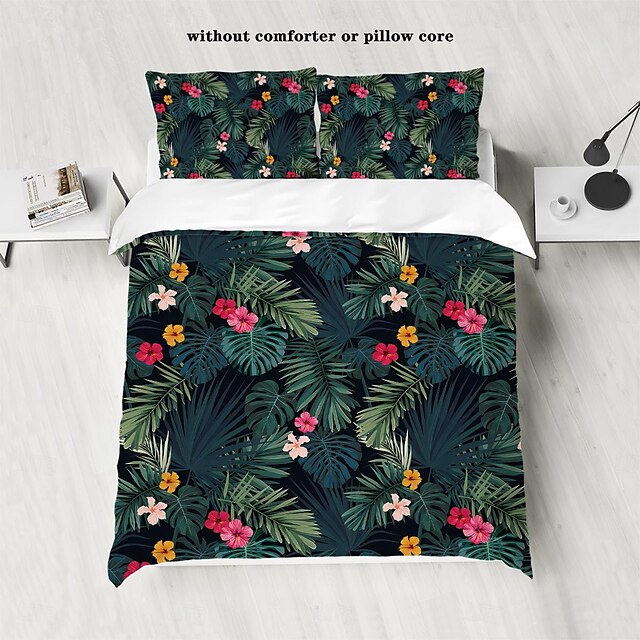  copripiumino con piante tropicali - include copripiumino e federe - design botanico lussureggiante e vivace - tessuto morbido e confortevole - perfetto per aggiungere un tocco rinfrescante all'arredamento della tua camera da letto
