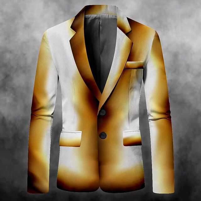 Men's Gradient Dark Long Sleeve Turndown Business Casual Party Evening Wear Daily Buttons Print Multi Pocket4