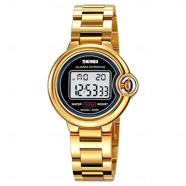  SKMEI Dames Digitaal horloge Modieus Vrijetijdshorloge Polshorloge Lichtgevend Wekker Kalender Datum Roestvrij staal Horloge