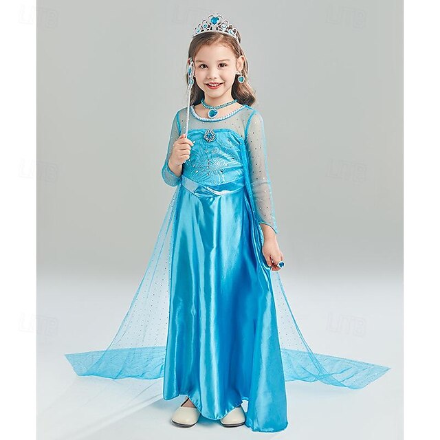 Frozen Fairy Tale Princess Elsa Outfits Flower Girl Dress Theme Party ...