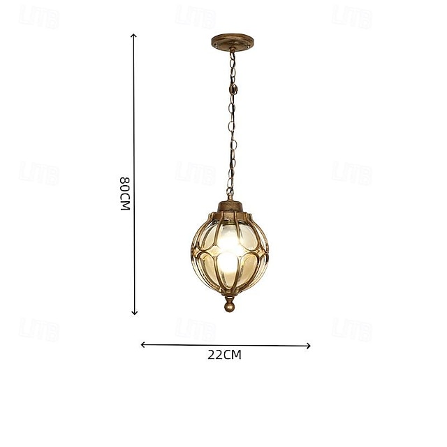  LED-Pendelleuchte 18/22/27 cm 1-flammig verstellbare Glaskugel Dropball wasserdichte Deckenhängelampen für den Außenbereich Metallanhänger Traubenregal Kronleuchter Villa Veranda Garage Eingang
