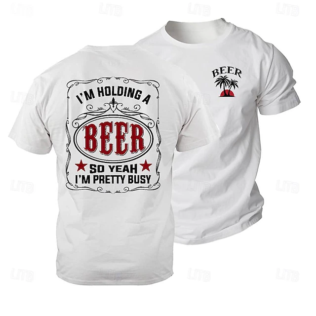 Men's Oktoberfest Beer Letter Print T Shirt Tee Top 100% Cotton Short Sleeve Graphic Shirt Black White Comfortable Tee Street Sports Outdoor Fashion Designer Clothing 10