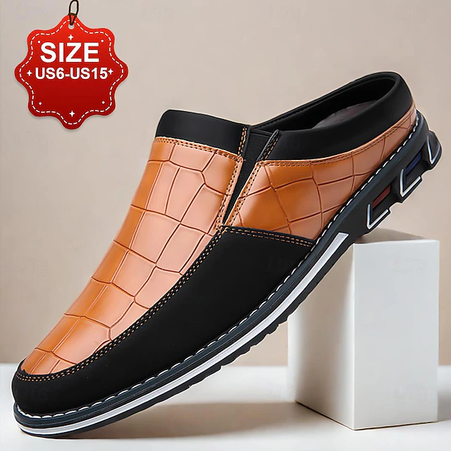 Men's Brown Croc-Embossed Leather Loafers – Stylish and Comfortable Slip-On Shoes for Casual and Formal Wear 20