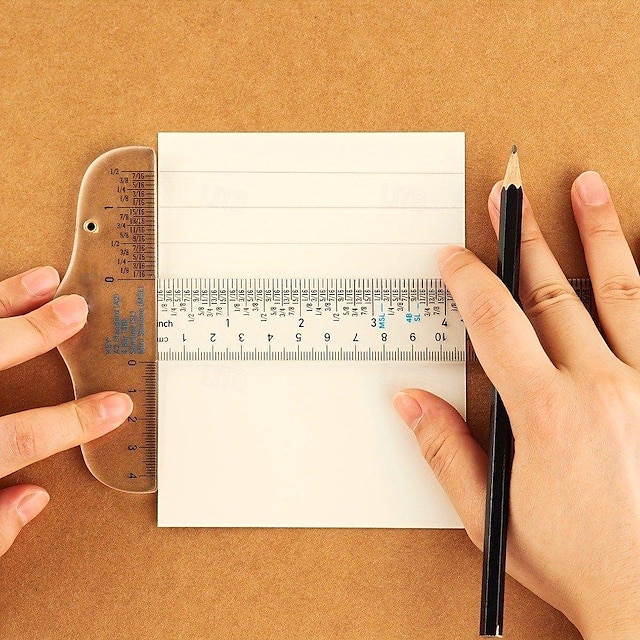  Righello quadrato a T in acrilico trasparente per creazione e disegno di precisione Righello manuale per misurazioni trasparenti da 6 pollici