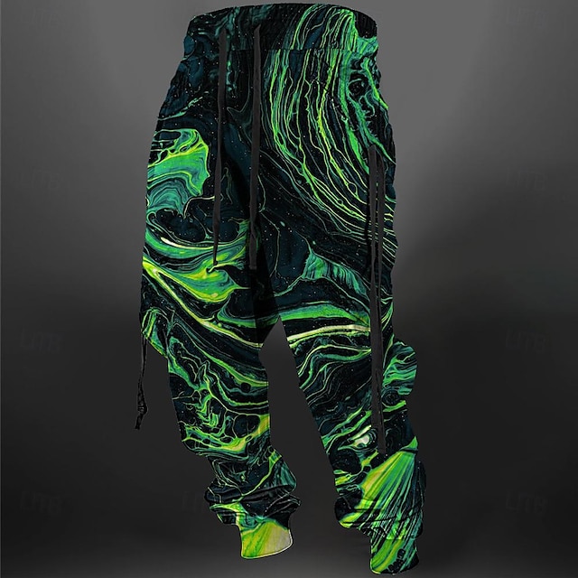  Per uomo Pop art Pantaloni della tuta Jogging Vita normale Informale Esterno Stampa 3D Autunno inverno Nero