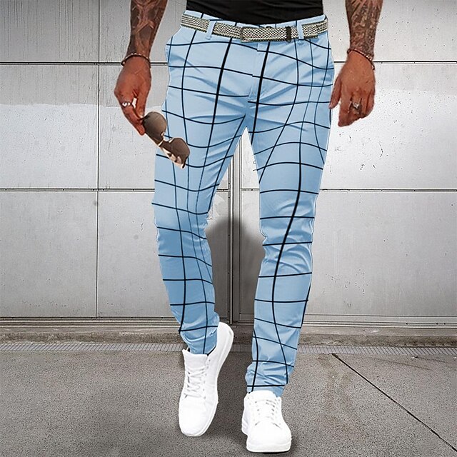  Voor heren Grafisch Pakken Medium Taille Formeel Casual 3D-afdrukken Zomer Lente Herfst winter Wit Geel blauw