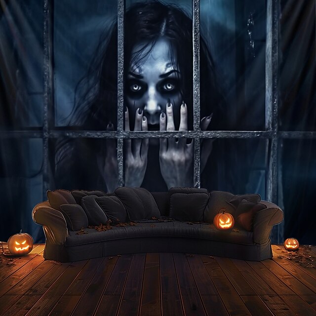 Halloween Decorations Scary Ghost Hanging Tapestry Wall Art Large Tapestry Mural Decor Photograph Backdrop Blanket Curtain Home Bedroom Living Room Decoration 8