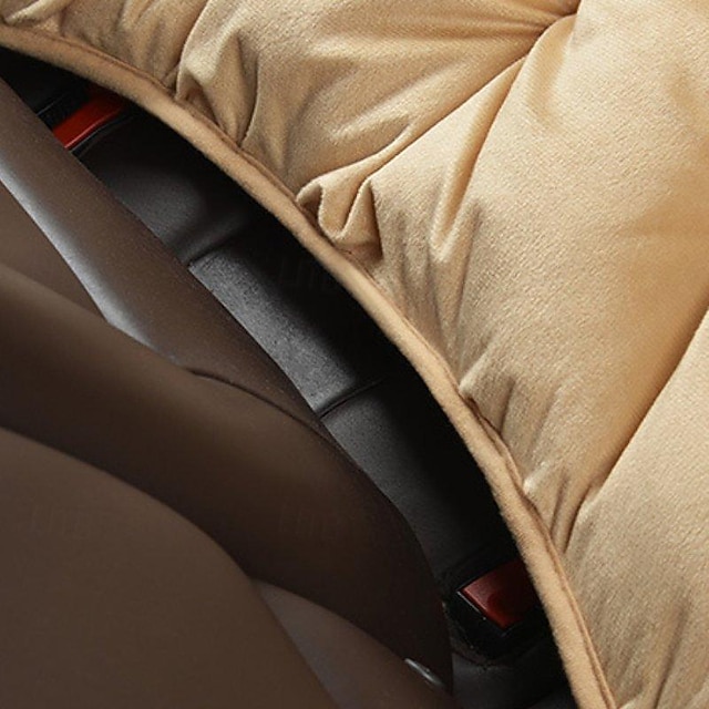  Coussin de siège de voiture épais et chaud, court, en peluche, housse de siège arrière, quatre saisons, sans coussin de siège arrière, automne et hiver