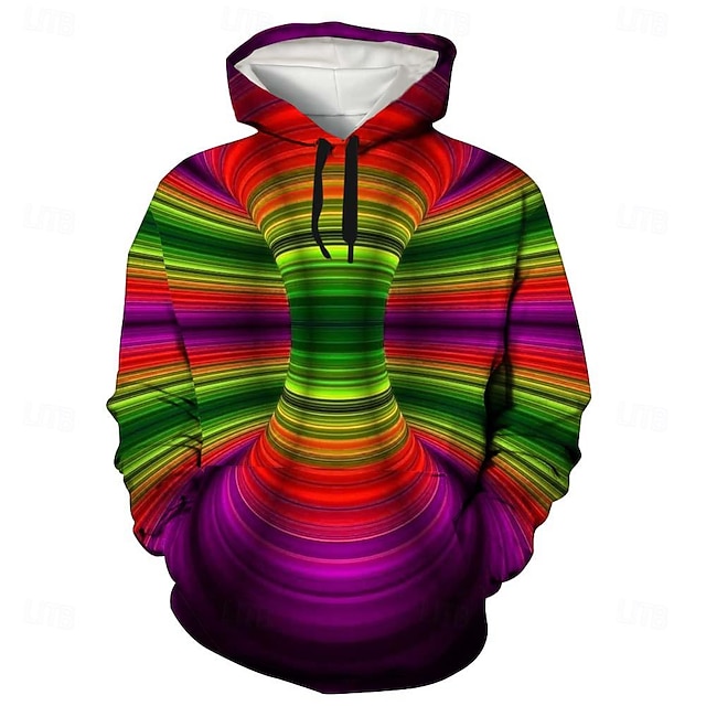  Hombre Graphic Sudadera Sudaderas Fresco Manga Larga Con Capucha Morado oscuro / Morado claro Rojo verde Otoño Invierno Diseñador